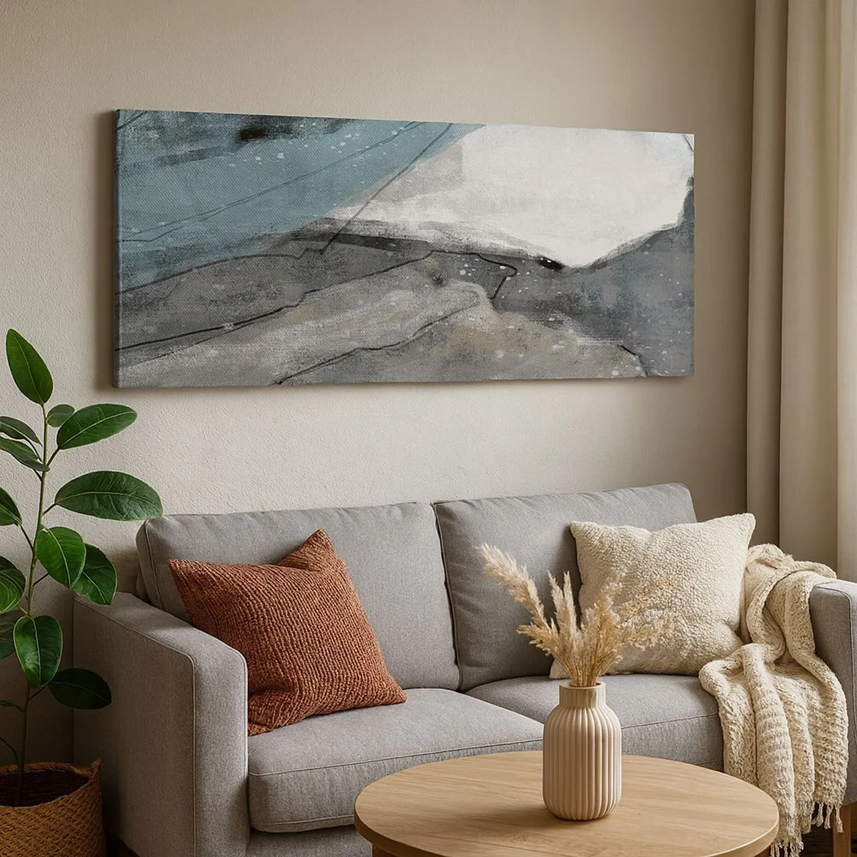 Obraz na płótnie - Abstrakcja: skały i lód - 100x40 cm