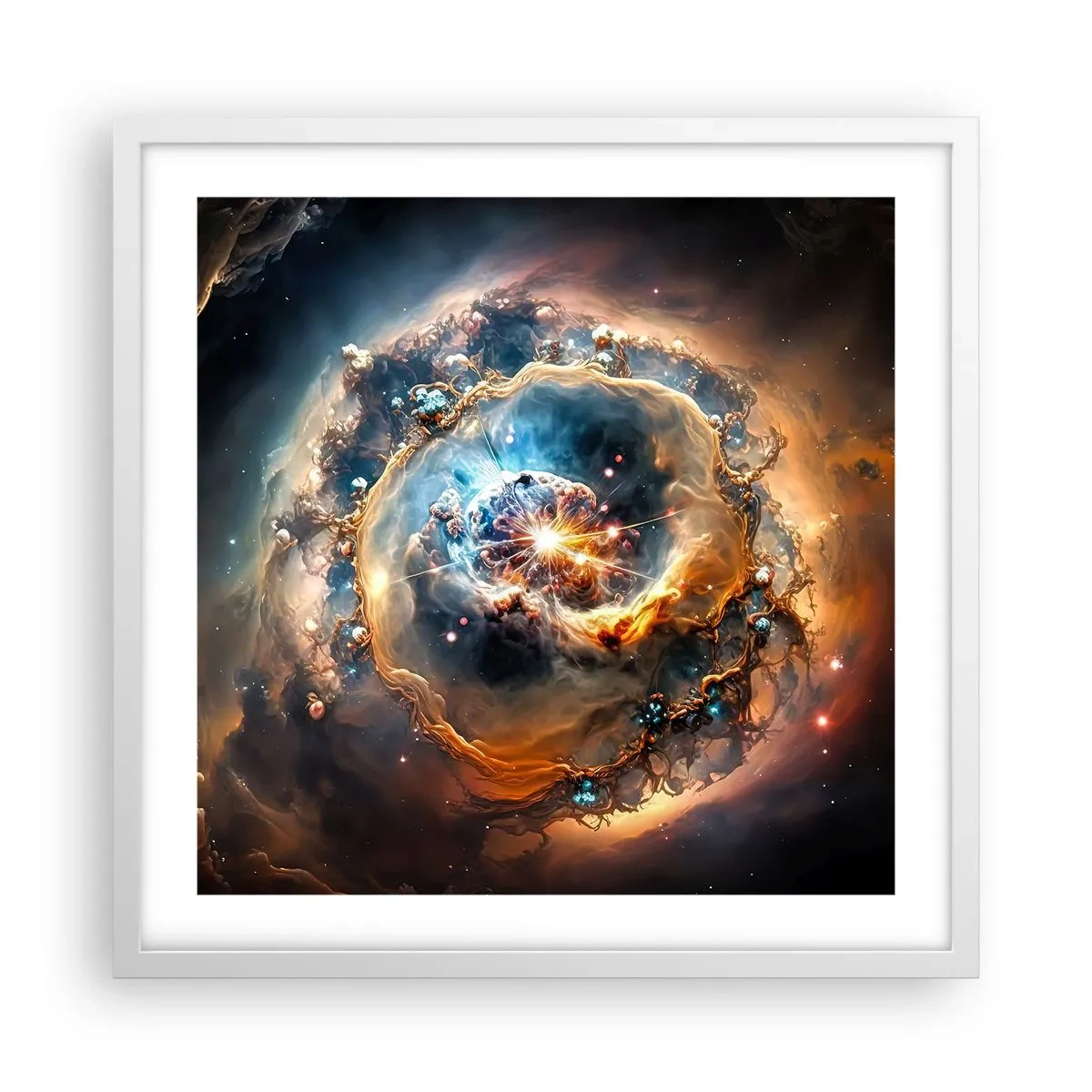 Plakat w białej ramie - Początek - 50x50 cm