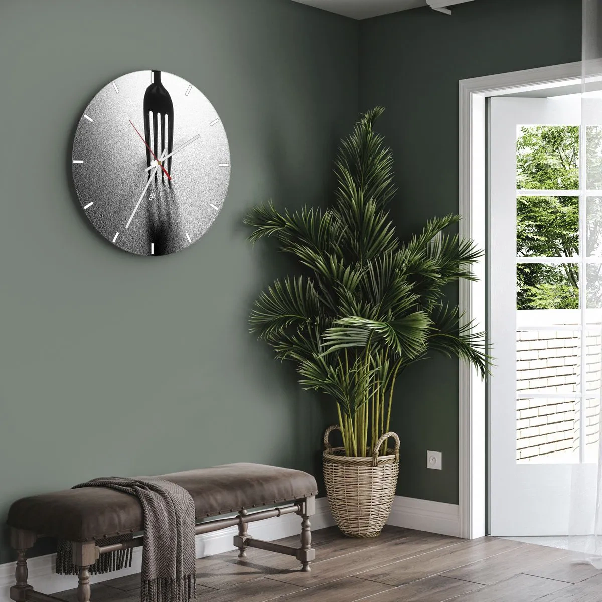 Zegar ścienny - Światło i cień - 40x40 cm