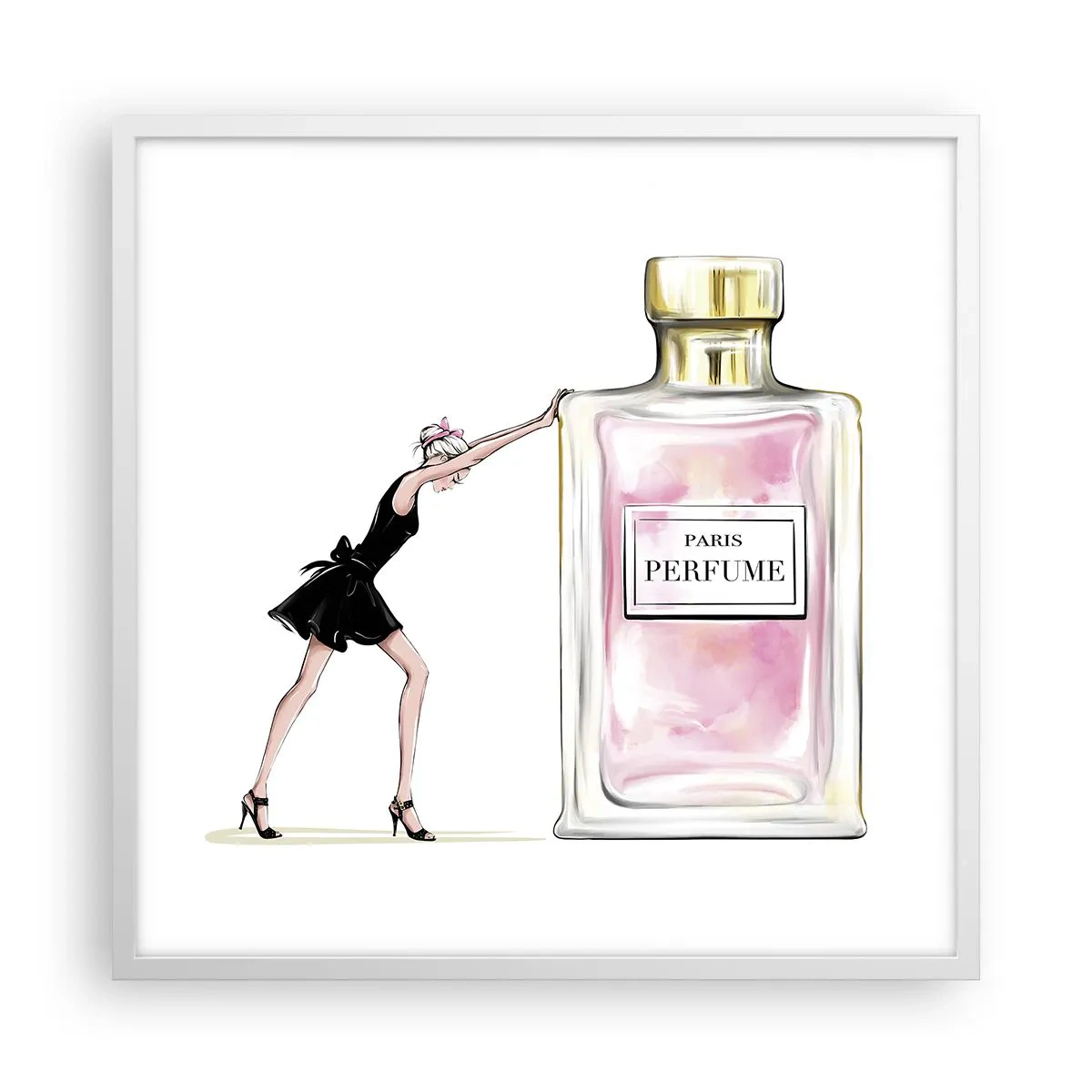 Plakat w białej ramie - Esencja kobiecości - 60x60 cm