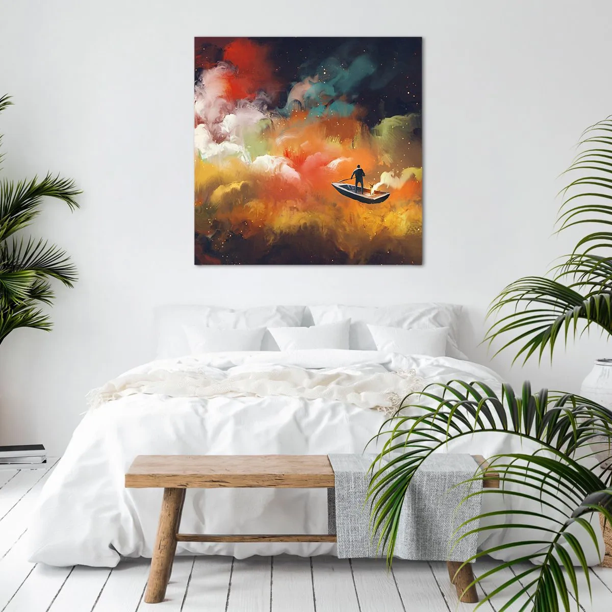 Obraz na płótnie - Łodzią przez galaktykę - 40x40 cm