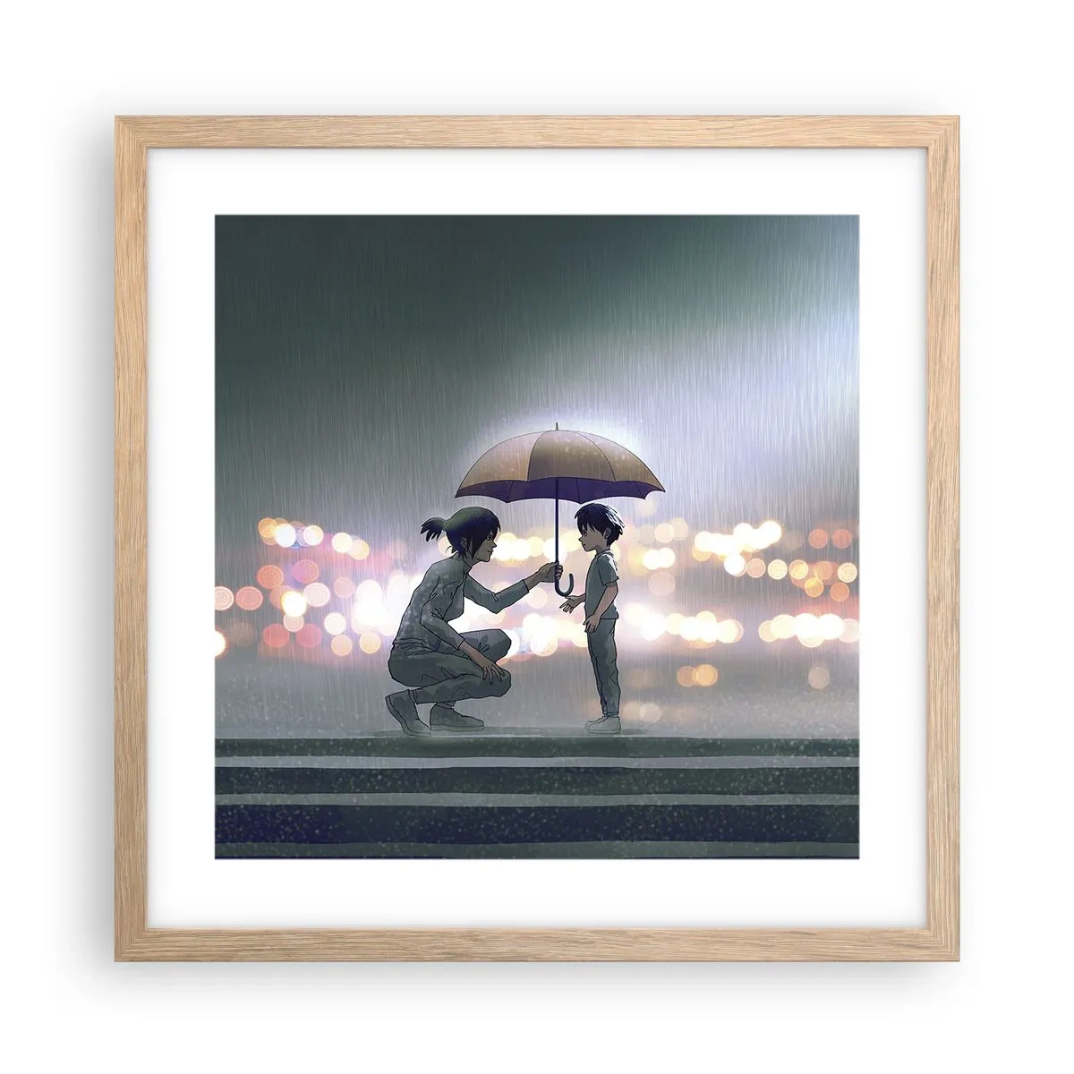 Plakat w ramie jasny dąb - I już jest wszystko dobrze - 40x40 cm
