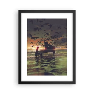 Plakat w czarnej ramie - Koncert na fortepian i fale - 30x40 cm