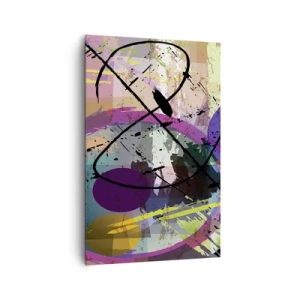 Obraz na płótnie - Kolorowy abstrakcyjny wzór z dynamicznymi liniami i kształtami - 80x120cm - Można wprost lub naokoło - Nowoczesna dekoracja ścienna do salonu i sypialni ARTTOR