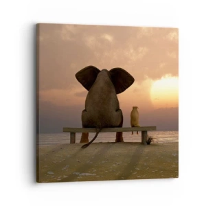 Obraz na płótnie - Dobrze jest razem pomilczeć - 30x30 cm