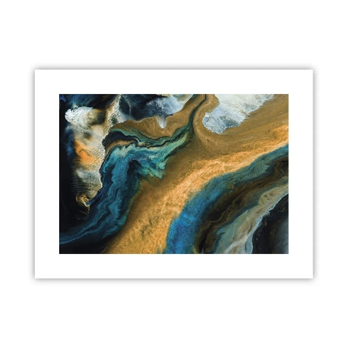 Plakat - Niebieski – zółty – wzajemne wpływy - 40x30 cm