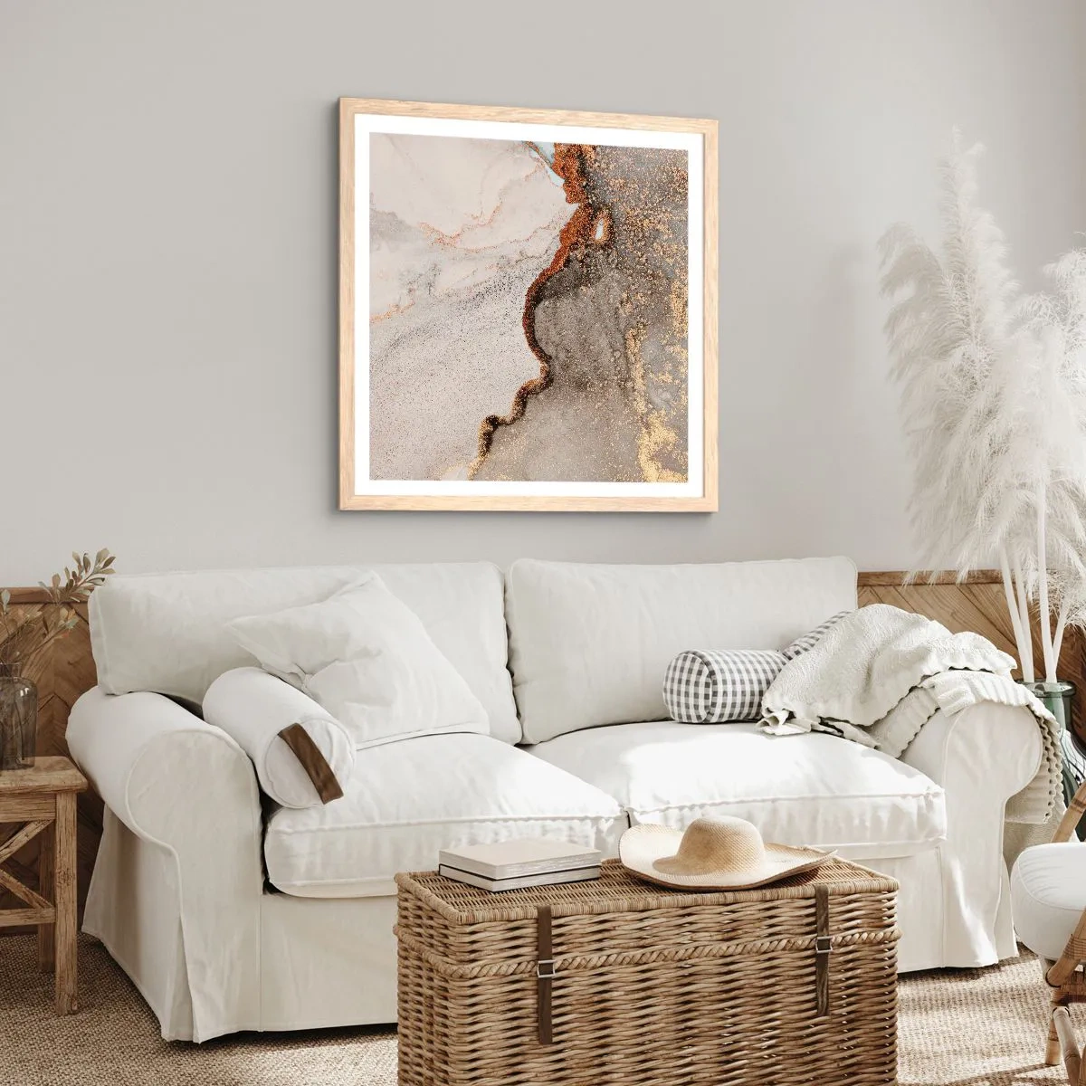 Plakat w ramie jasny dąb - Na granicy barw - 40x40 cm