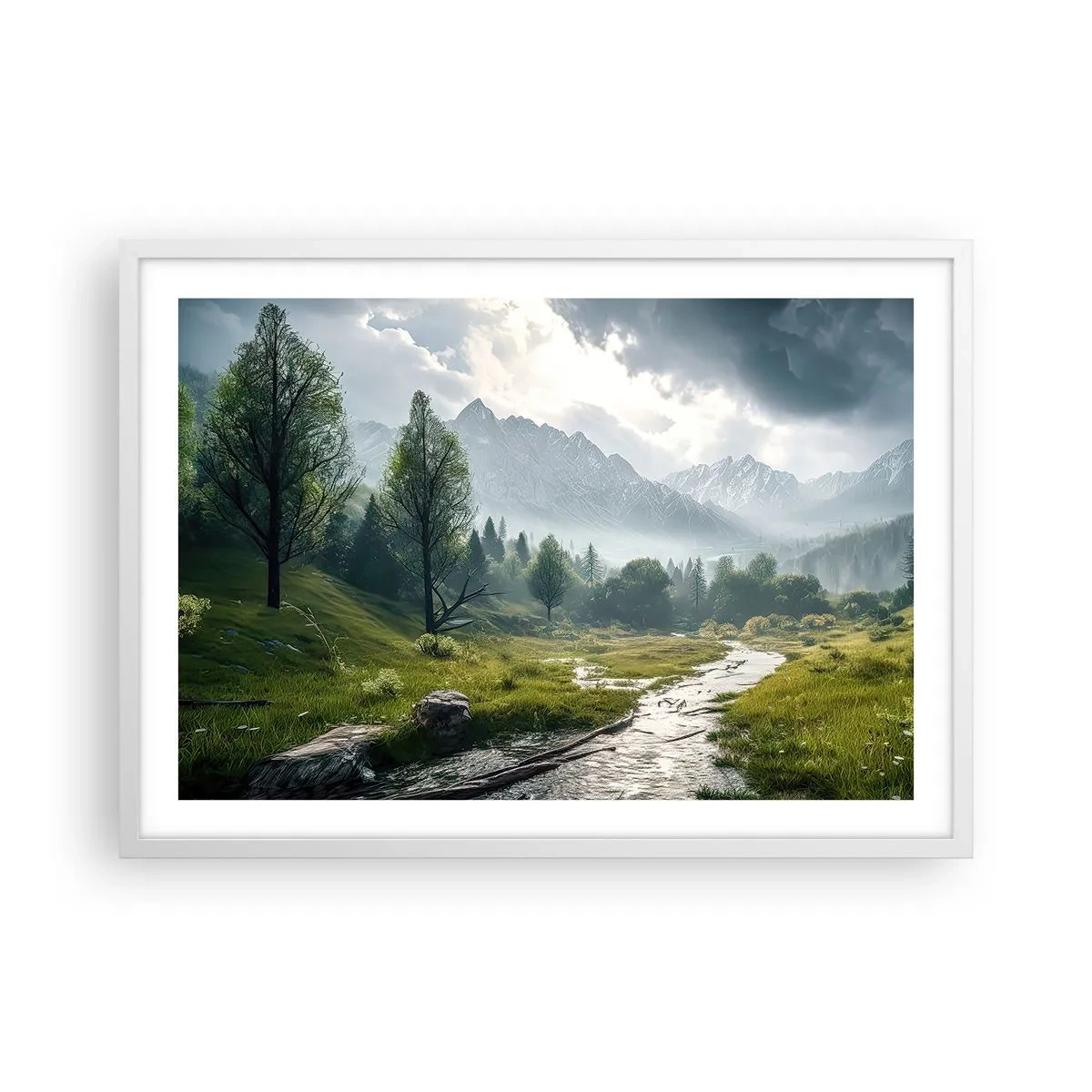 Plakat w białej ramie - Tam i z powrotem - 70x50 cm