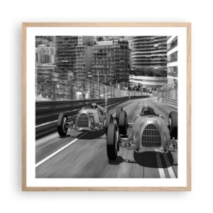 Plakat w ramie jasny dąb - Dawno temu w Monte Carlo - 60x60 cm
