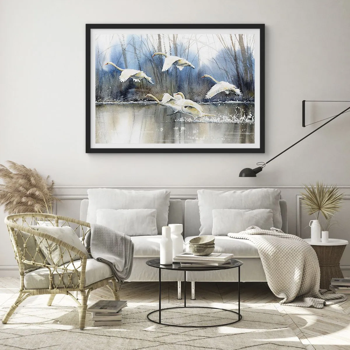 Plakat w czarnej ramie - Jak w baśni o dzikich łabędziach - 50x40 cm