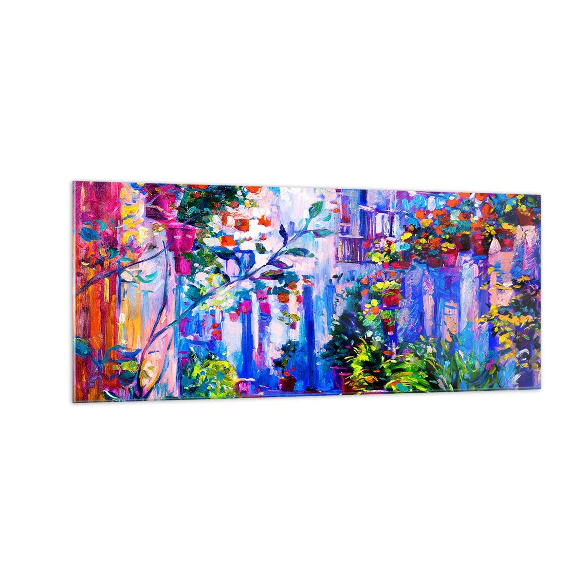 Obraz na szkle - Impresja - włoska uliczka - 100x40 cm
