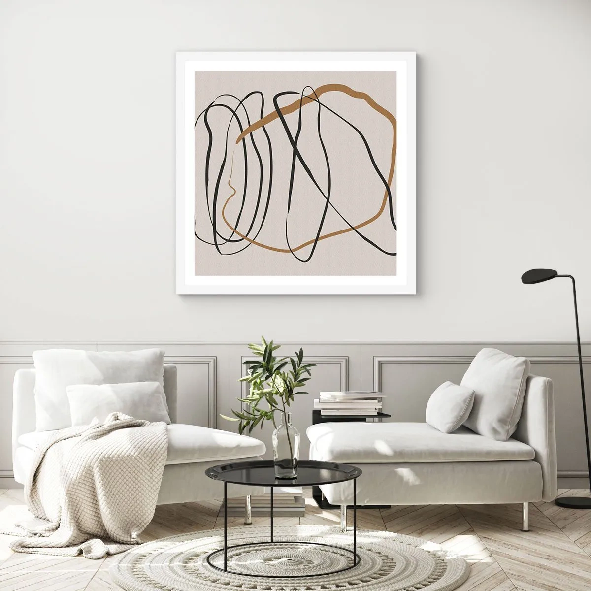 Plakat w białej ramie - Kompozycja – taniec opętaniec - 40x40 cm
