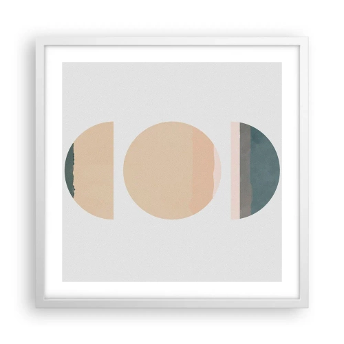 Plakat w białej ramie - Koło za kołem - 50x50 cm