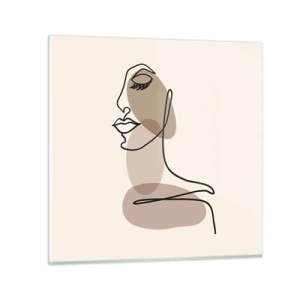 Obraz na szkle - Zasłuchana w siebie - 60x60 cm
