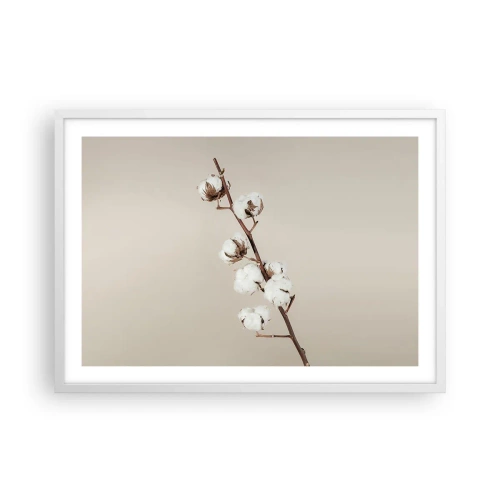 Plakat w białej ramie - U źródła miękkości - 70x50 cm