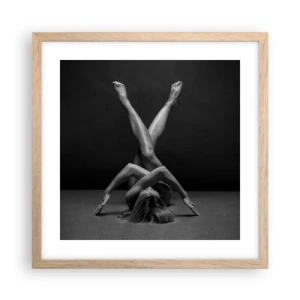 Plakat w ramie jasny dąb - Geometria nagości - 40x40 cm