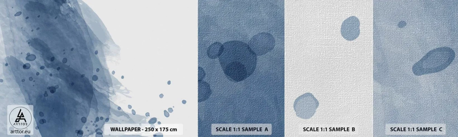 Fototapeta Próbka Premium Canvas - Niebieski tiul - Abstrakcja, Sztuka, Malarstwo - 100x30 cm