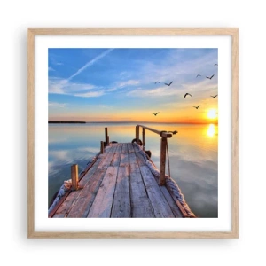 Plakat w ramie jasny dąb - Iść przed siebie ku słońcu - 50x50 cm