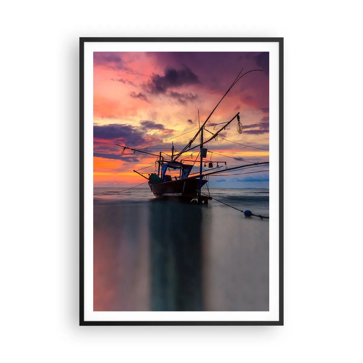 Plakat w czarnej ramie - Egzotyczny wieczór - 70x100 cm