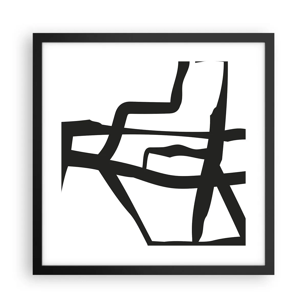Plakat w czarnej ramie - Czarno-biała konstrukcja - 40x40 cm
