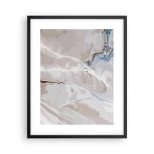Plakat w czarnej ramie - Błękitne meandry pod bielą - 40x50 cm