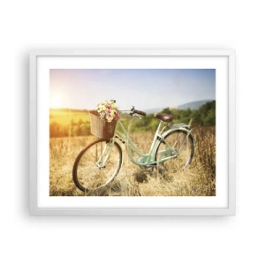 Plakat w białej ramie - Zostanę tu chwilę - 50x40 cm