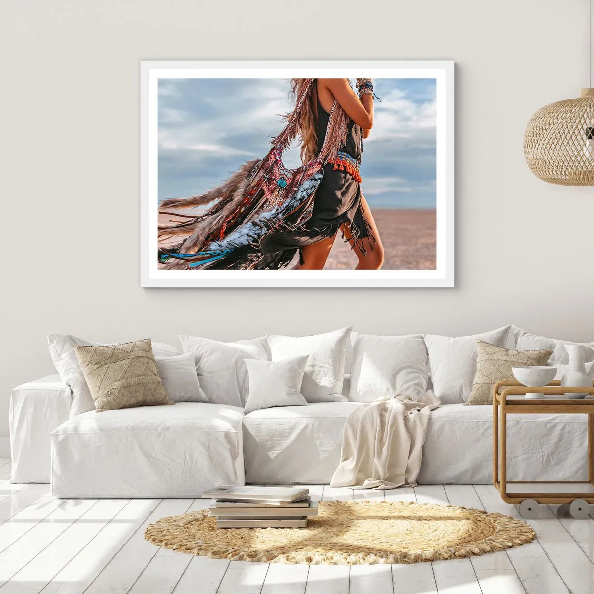 Plakat w białej ramie - Dziewczyna szamana - 100x70 cm