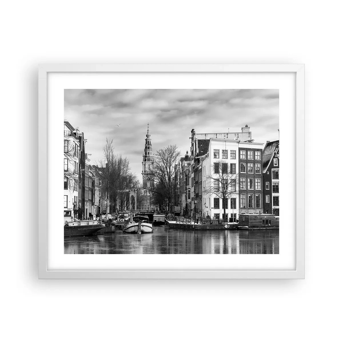 Plakat w białej ramie - Amsterdamskie klimaty - 50x40 cm