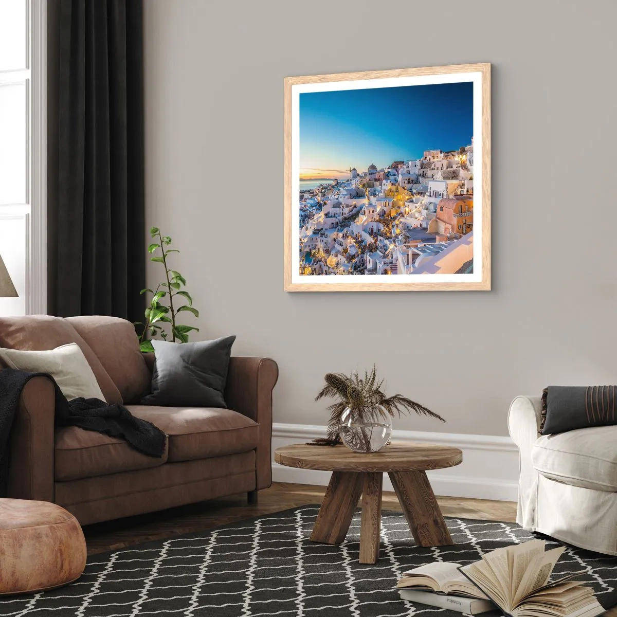 Plakat w ramie jasny dąb - Esencja greckości - 60x60 cm