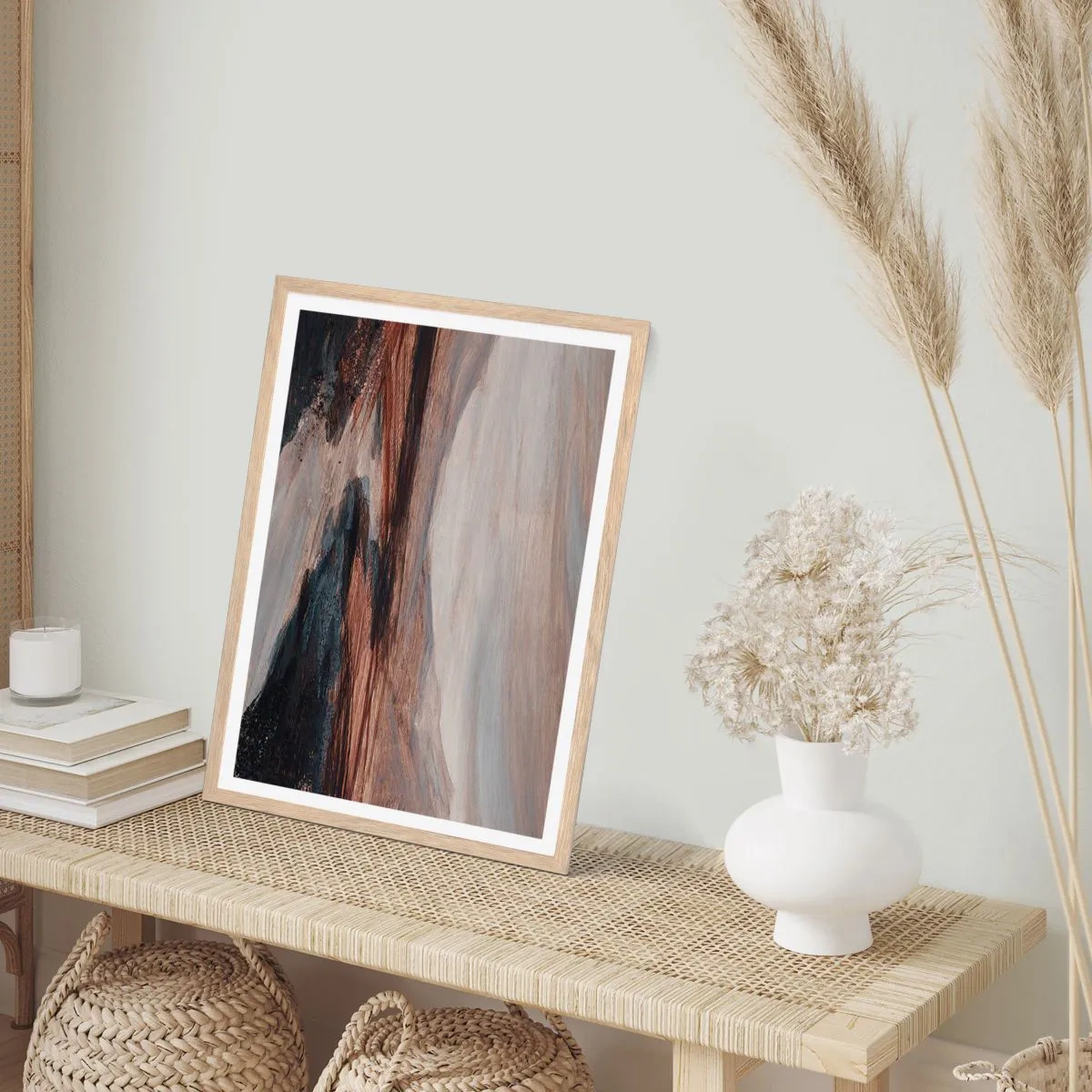 Plakat w ramie jasny dąb - Spokojna dolina - 70x100 cm