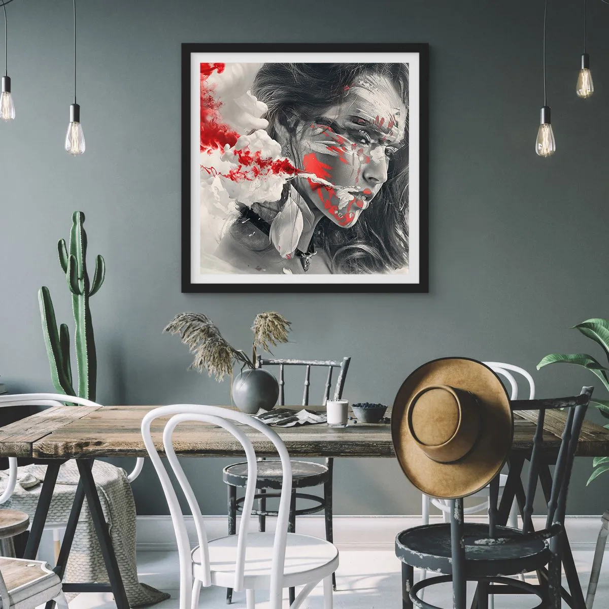 Plakat w czarnej ramie - W oparach absurdu - 60x60 cm