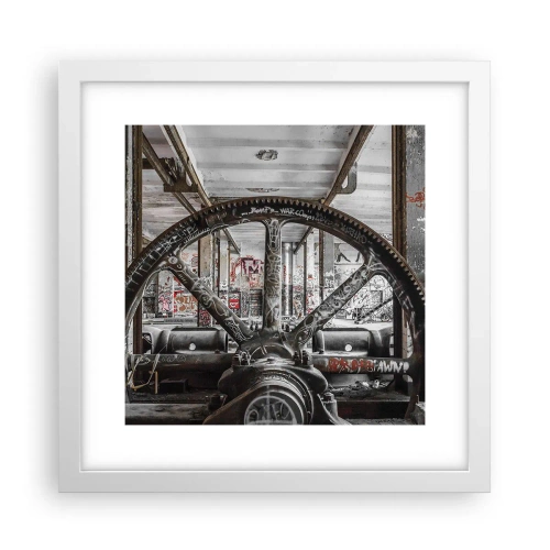 Plakat w białej ramie - Sekretne życie fabryki - 30x30 cm