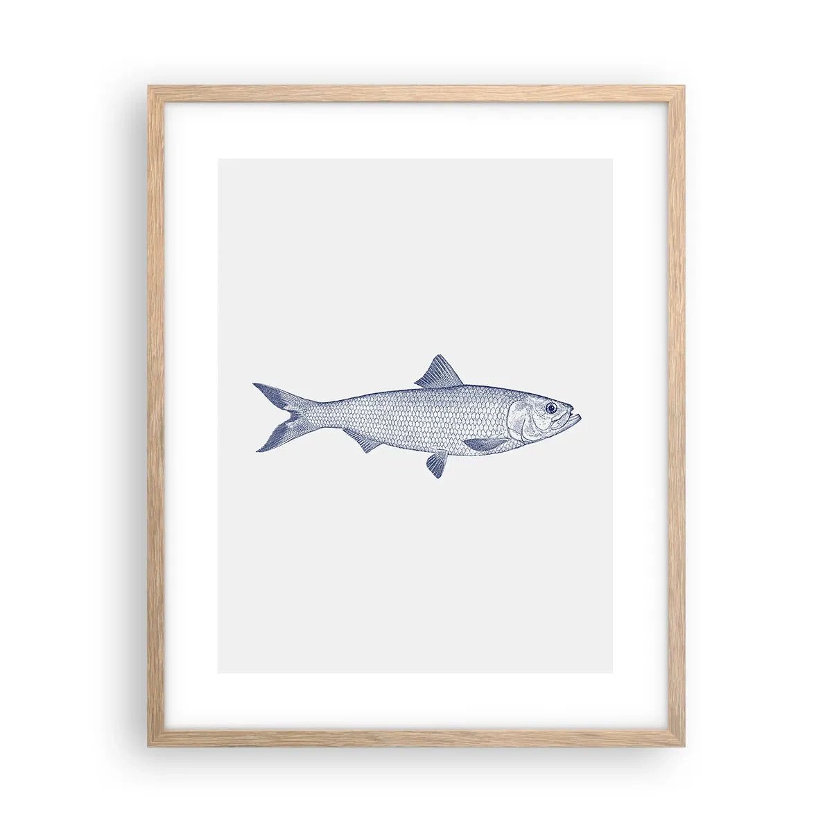 Plakat w ramie jasny dąb - Pozdrowienia z północnych mórz - 40x50 cm