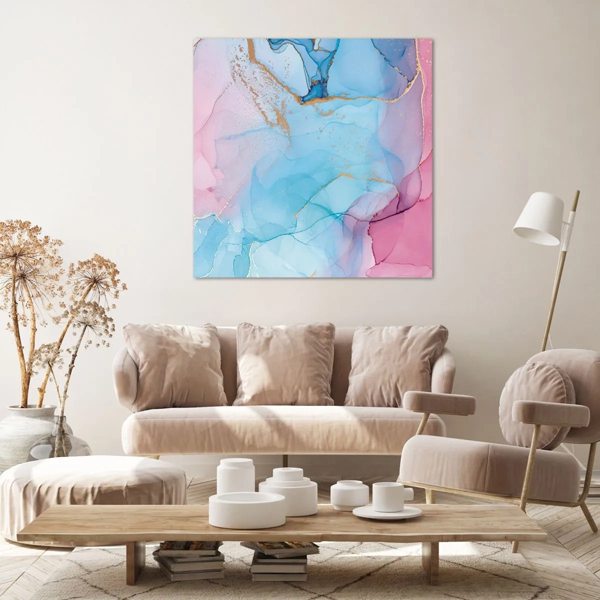 Obraz na płótnie - Spotkanie i przenikanie - 70x70 cm