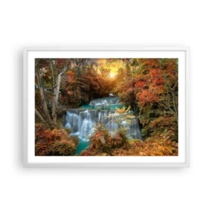 Plakat w białej ramie - Ukryty skarb lasu - 70x50 cm