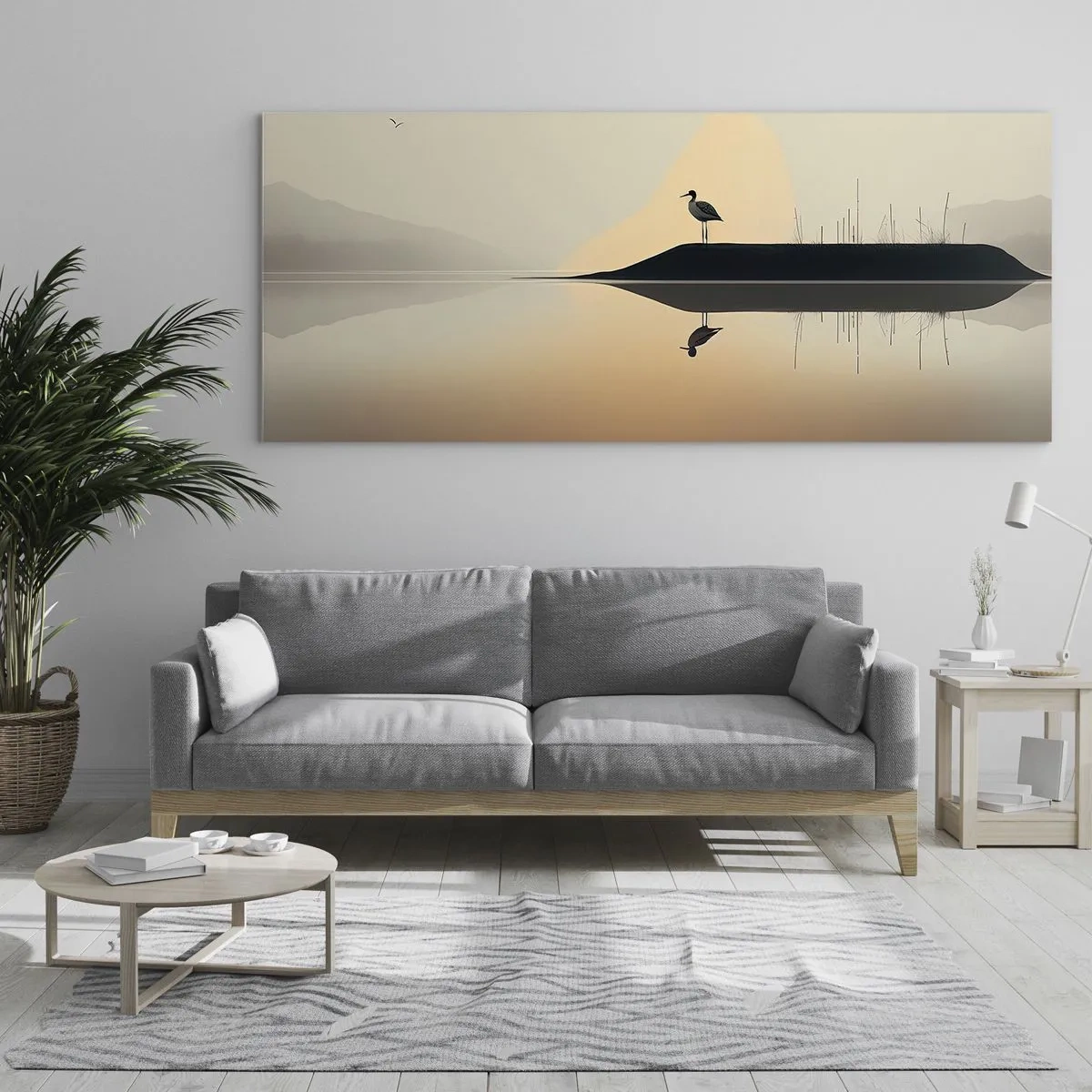 Obraz na szkle - Pan na jeziorze - 100x40 cm