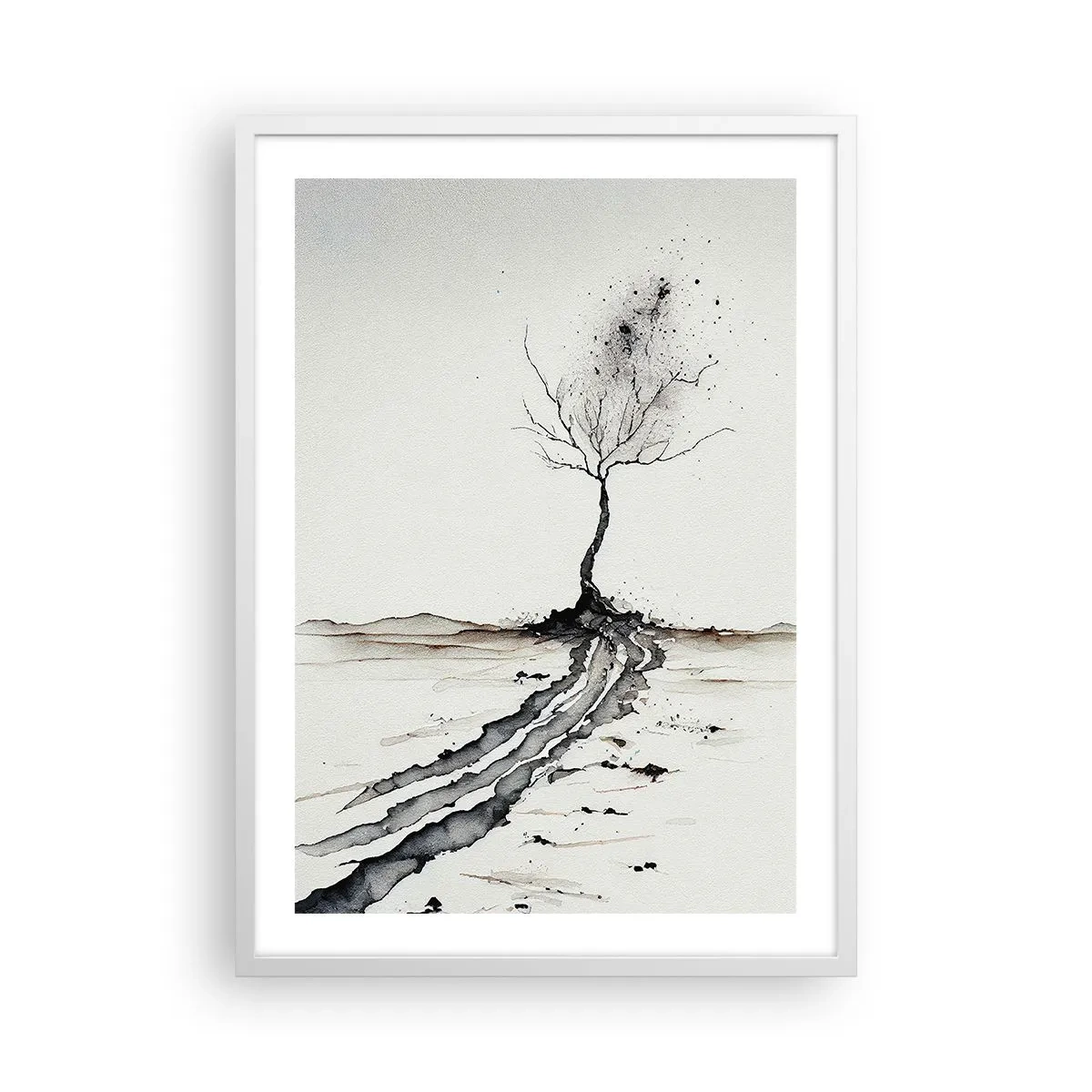 Plakat w białej ramie - Zimowa melancholia - 50x70 cm
