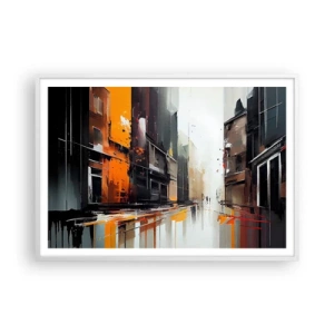 Plakat w białej ramie - Deszczowy dzień - 100x70 cm