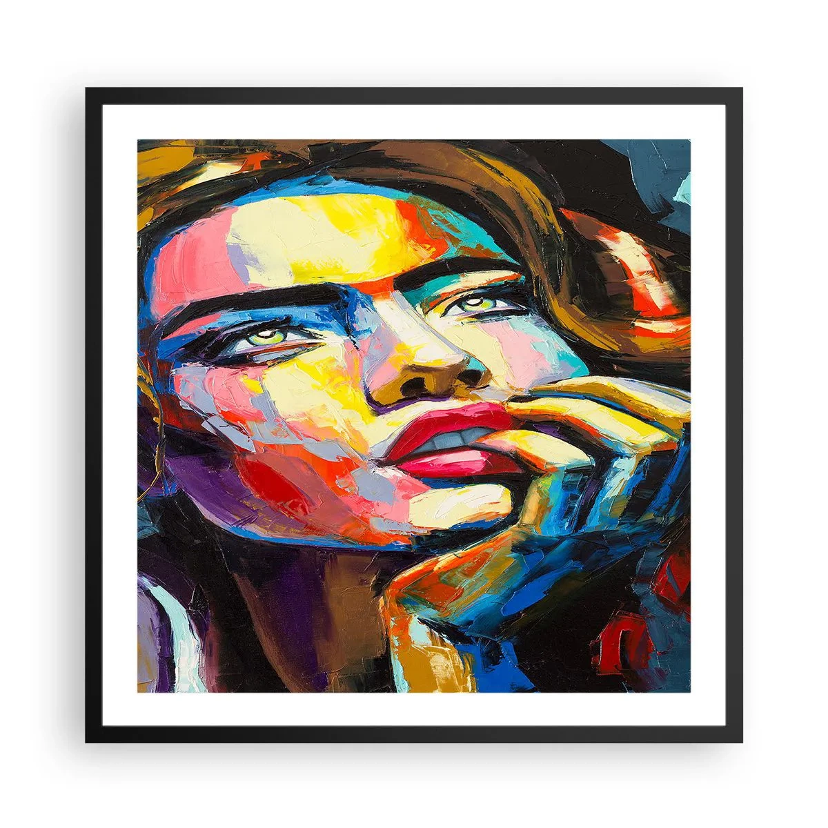 Plakat w czarnej ramie - Marzenia jak ptaki szybują po niebie - 60x60 cm