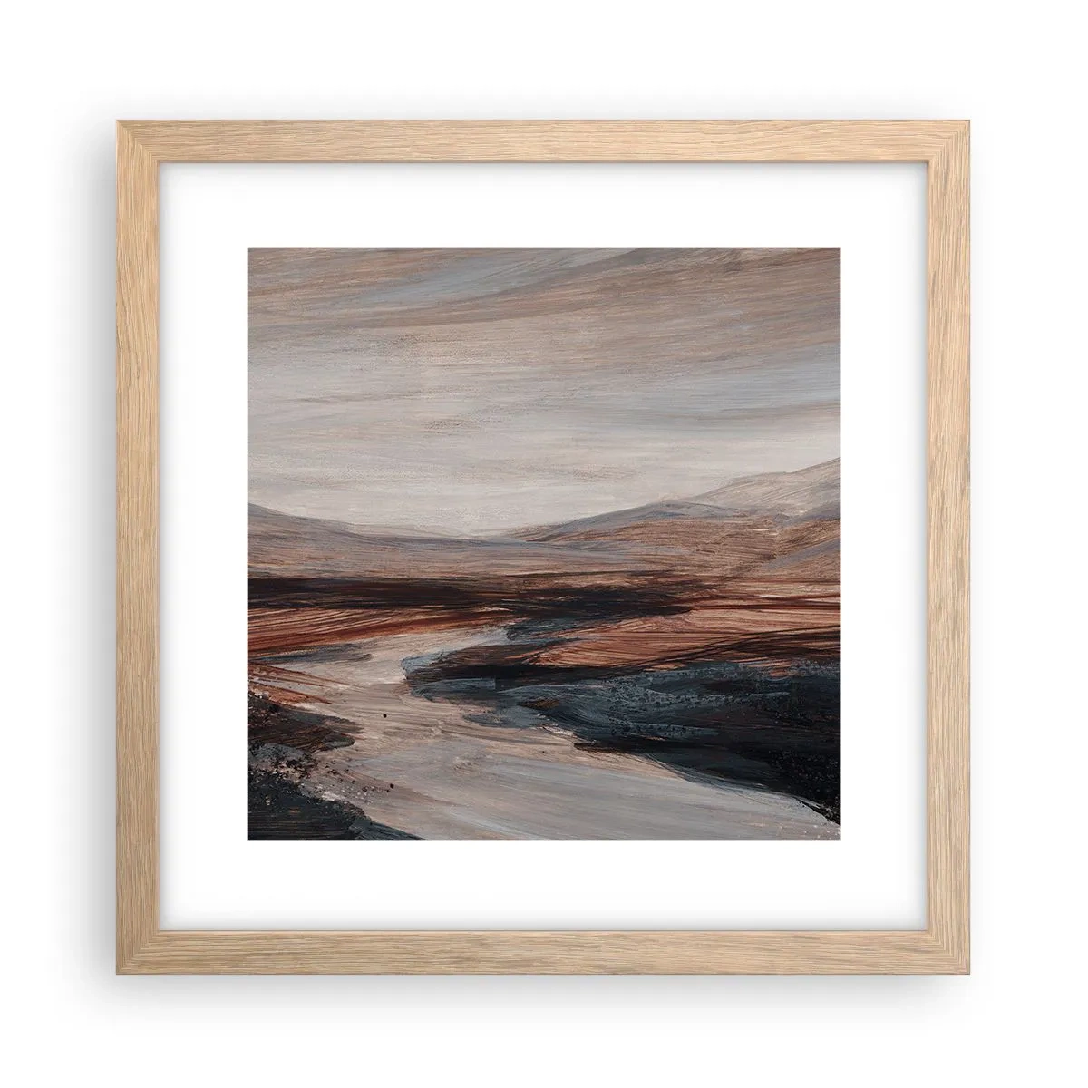 Plakat w ramie jasny dąb - Spokojna dolina - 30x30 cm