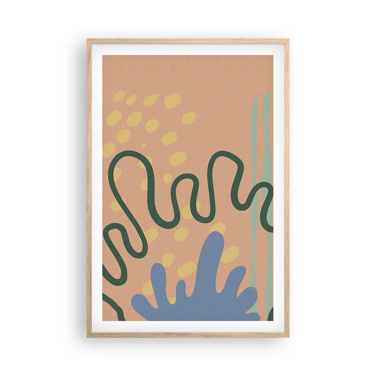 Plakat w ramie jasny dąb - Abstrakcja: różnorodność natury - 61x91 cm