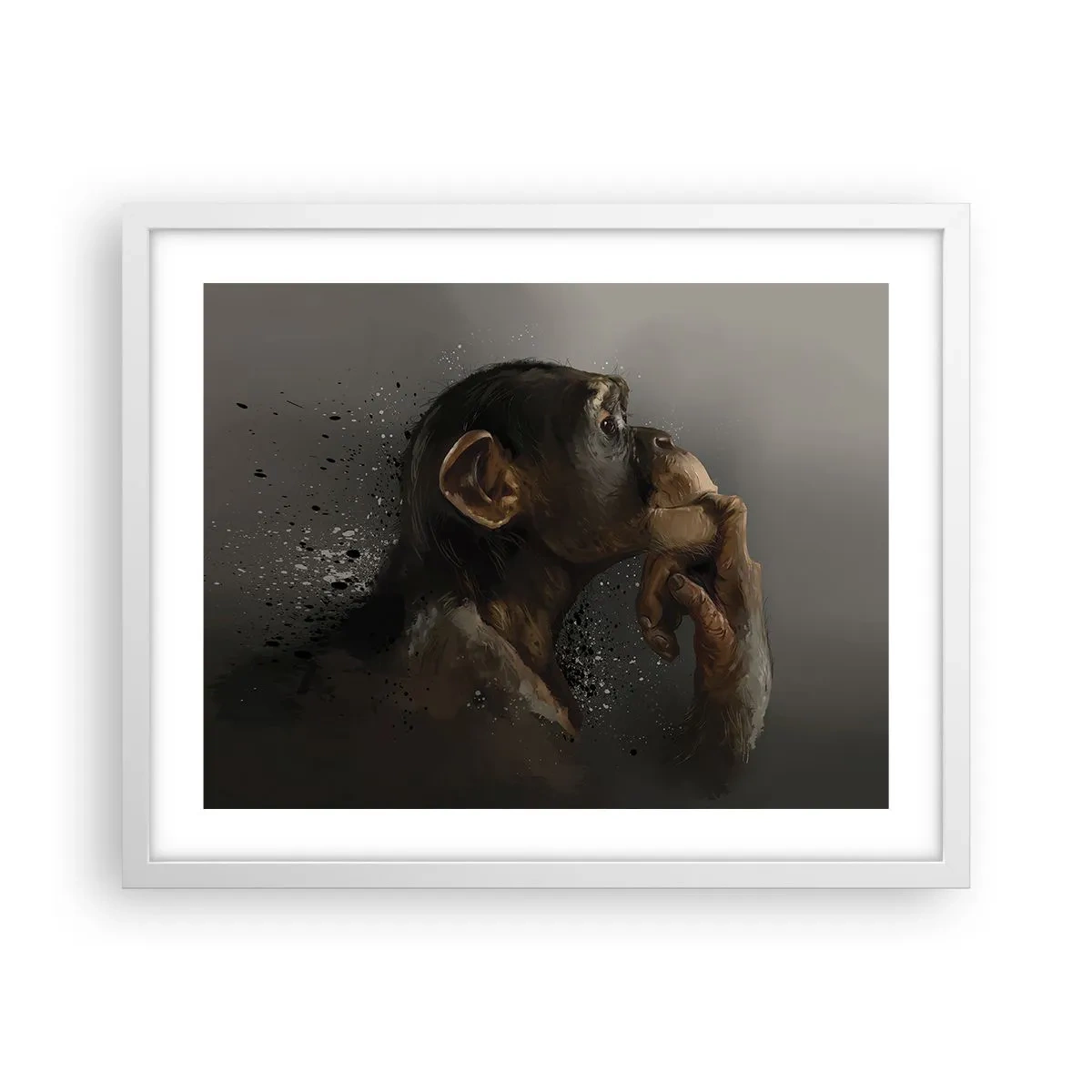 Plakat w białej ramie - Z pewnością myśliciel - 50x40 cm