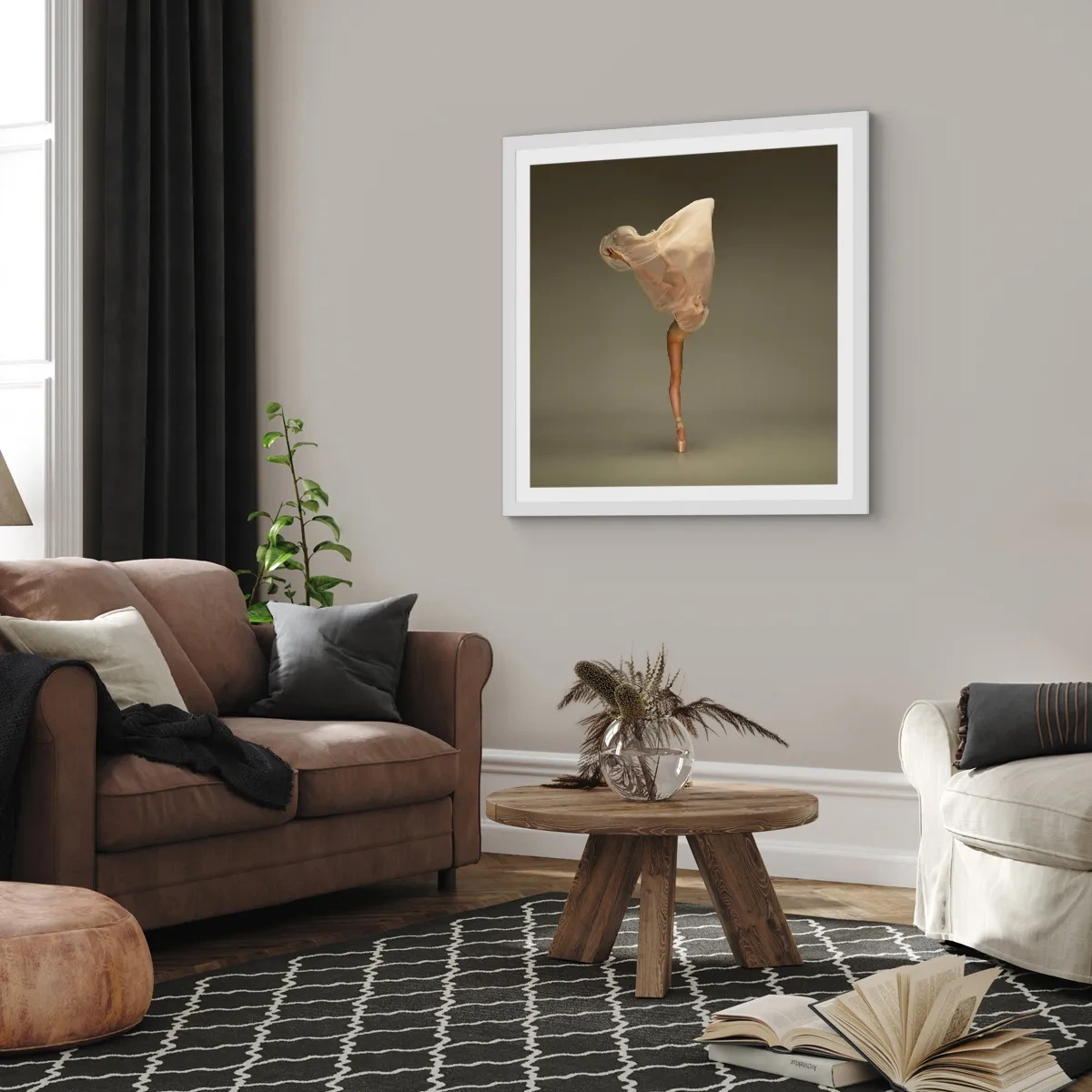 Plakat w białej ramie - Zaraz wzleci - 30x30 cm