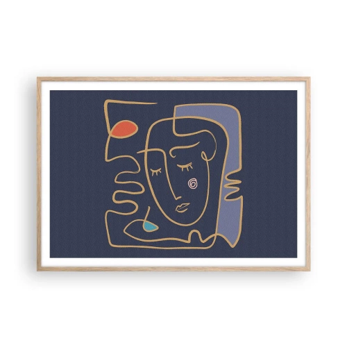 Plakat w ramie jasny dąb - W zamyśleniu - 100x70 cm