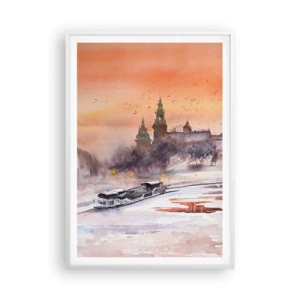 Plakat w białej ramie - Królewski zachód słońca - 70x100 cm