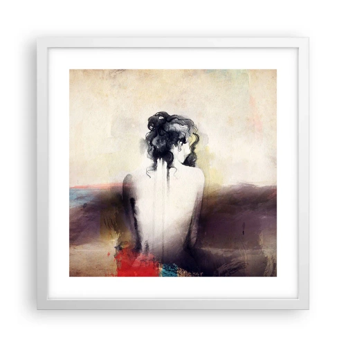 Plakat w białej ramie - Łagodne linie, owalne kształty - 40x40 cm