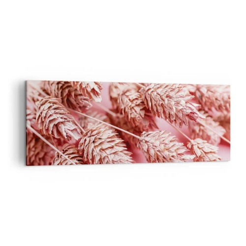 Obraz na płótnie - Zbliżenie na kłosy w różowym odcieniu - 140x50cm - Kwietna kaskada w różu - Nowoczesna dekoracja ścienna do salonu i sypialni ARTTOR