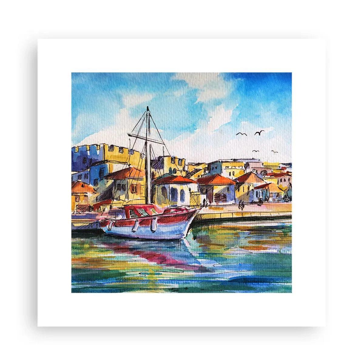 Plakat - Tęczowe popołudnie - 30x30 cm