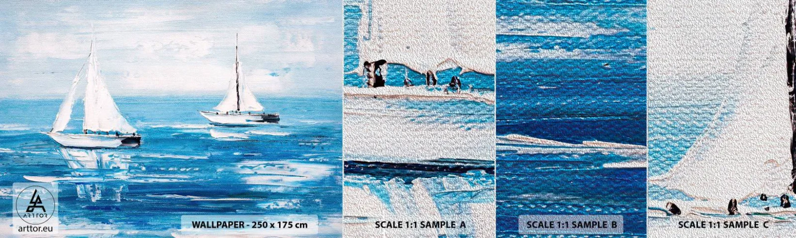 Fototapeta Próbka Premium Sand - Z przyjacielem u boku - Pejzaż, Żaglówki, Marynistyczny - 100x30 cm