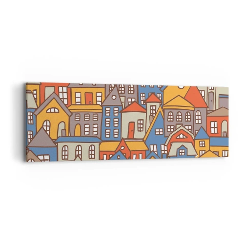 Obraz na płótnie - Za domem dom - 90x30 cm